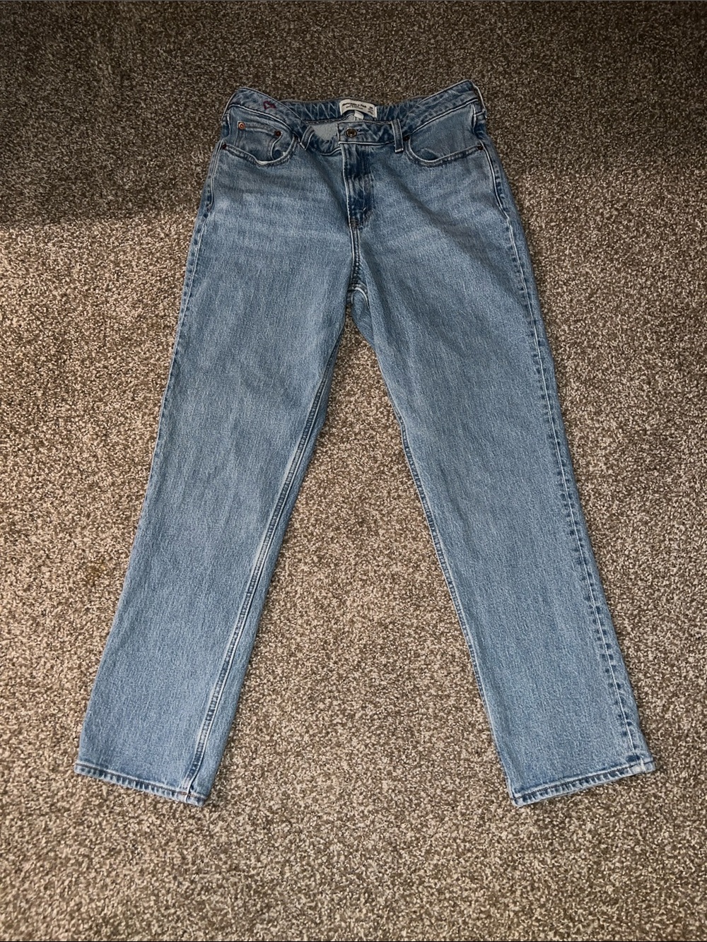 Abercrombie & Fitch Light Blue Women's 90s Straight Curve Love Jeans